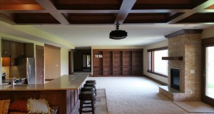 premier construction, des moines construction services, custom basement, finished basement, basement theater, home theater, basement kitchen, kitchen design, basement design