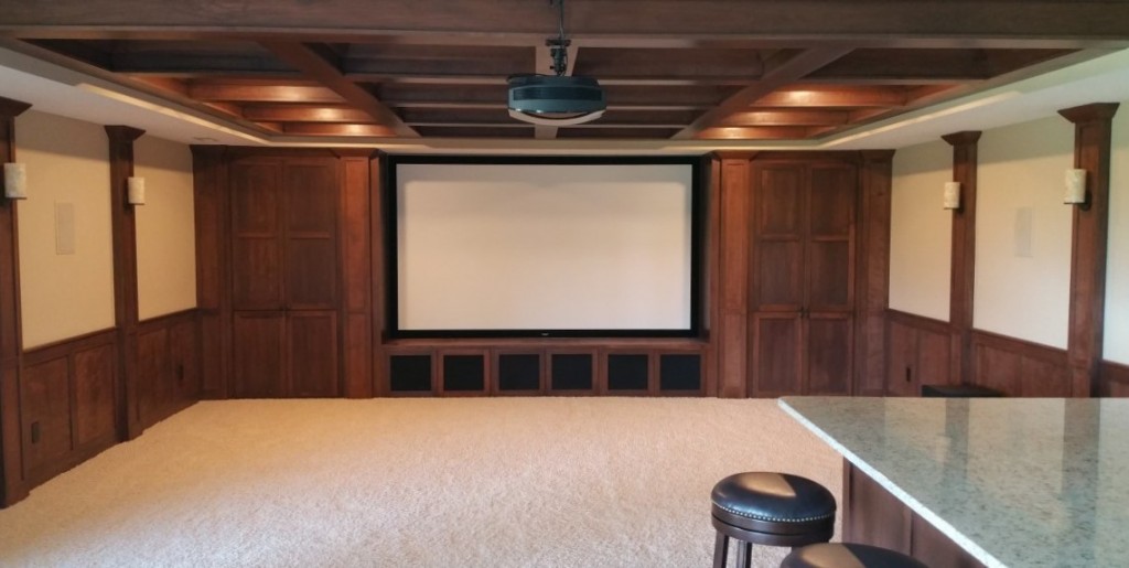 premier construction lower level basement theater room